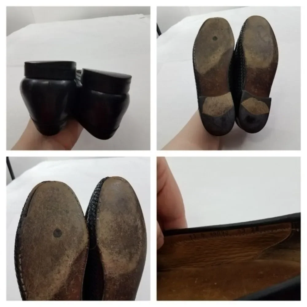 Allen Edmonds Roma Size 11 B Black Weave Mens Slip on Loafers Italy Dress